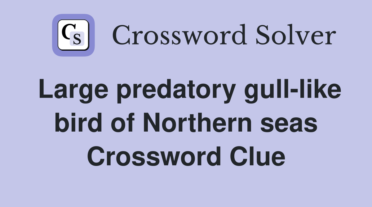 Large predatory gulllike bird of Northern seas Crossword Clue